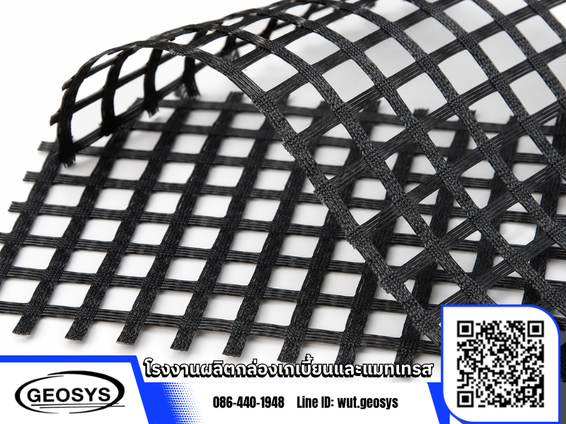 ตาข่ายเสริมกำลังดิน (POLYESTER GEOGRID)